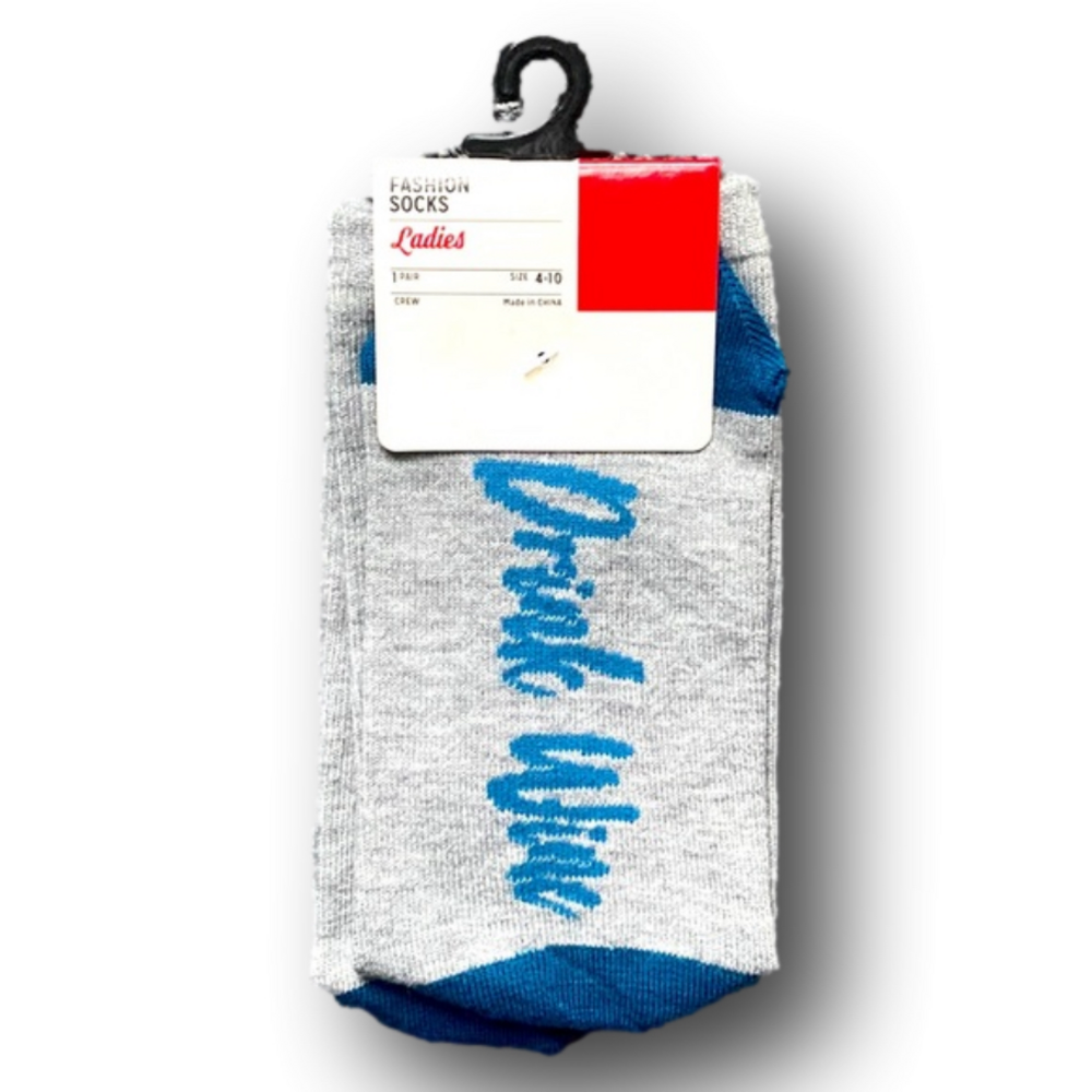 3/$15 - “Drink Wine, Save Water” Funny Novelty Fashion Socks - NWT